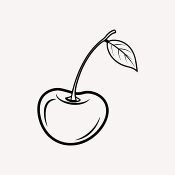 Cherry Illustration on White Background High-Quality Digital Artwork vector