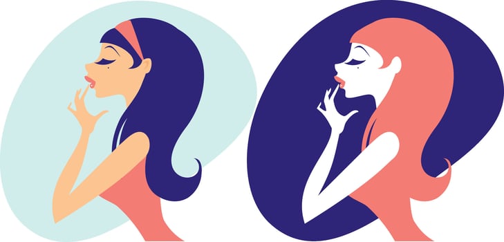 Two women with different hair colors and faces vector