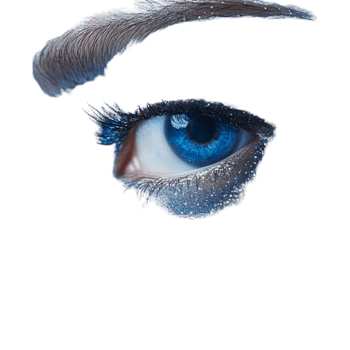 a woman's eye with blue eyes transparent background png