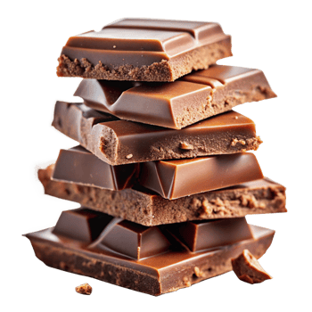 A Delicious Stack of Milk Chocolate Pieces Sweet Treat Indulgence png