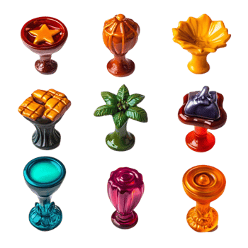Colorful Glass Vases Set Transparent Background png
