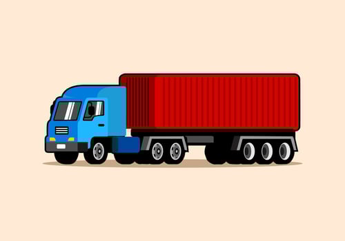 container truck cartoon illustration vector