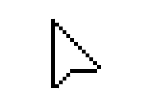 Pixel art cursor arrow icon vector