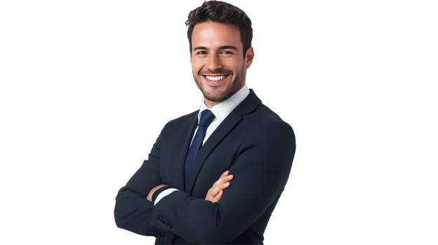 A man in a suit and tie is smiling png