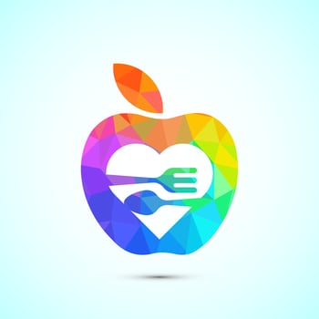 Healthy eating icon design illustration. Healthy food symbol. low poly style vector