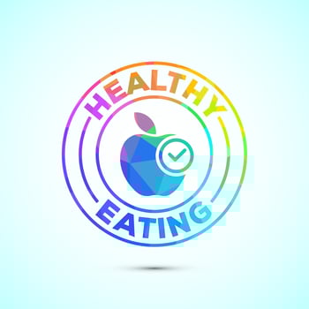 Healthy eating icon design illustration. Healthy food sign. low poly style vector