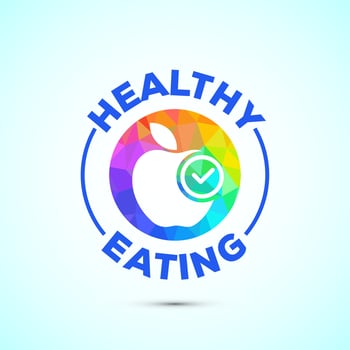 Healthy eating icon. Healthy food sign symbol. low poly style vector