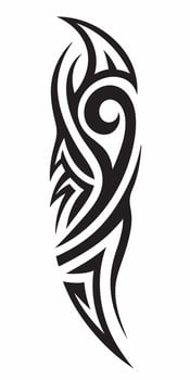 Modernized Tribal Tattoo with Unique Artistic Curves vector