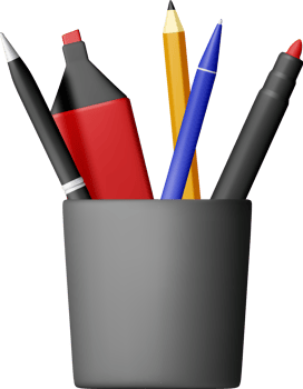 3D pens, pencil in holder icon png
