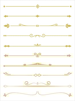 Elegant Gold Divider Designs Collection for Classy Document Decoration vector