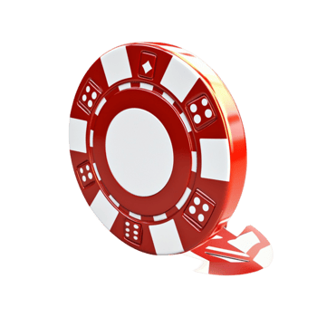 Red and white poker chip with a casino design png