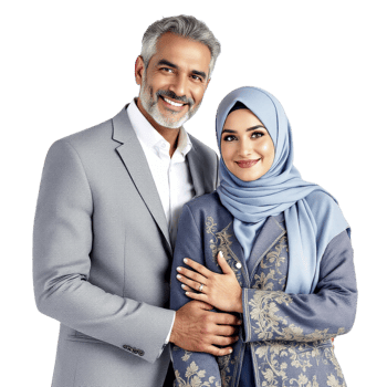 An arabic couple posing for a photo png