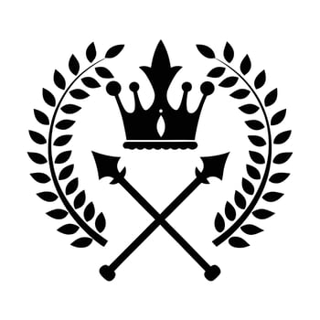 Black and White Laurel Wreath Crown Logo vector