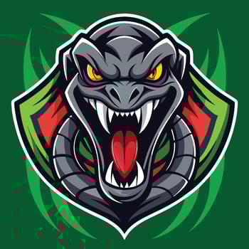 Venomous Viper Snake Esport Logo Character with Fangs vector