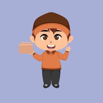 Package courier cartoon character vector
