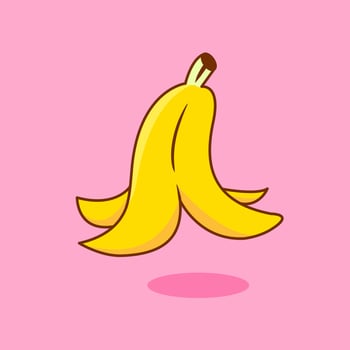 Cute Banana Peel Illustration Cartoon Design vector