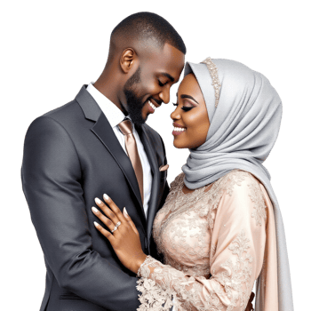 An african couple in a traditional wedding dress png