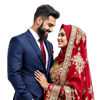A man and woman in traditional clothing are posing for a photo png