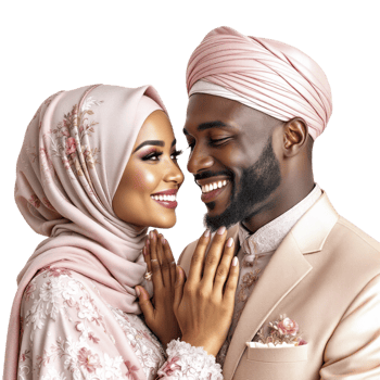 An african couple in traditional clothing png