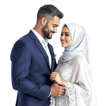 A beautiful muslim couple in traditional clothing png