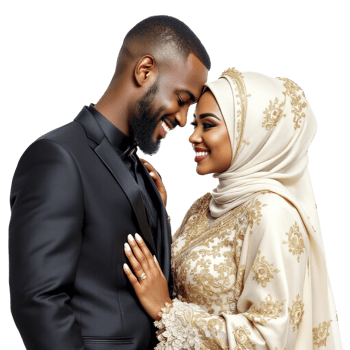 An african couple in traditional clothing png
