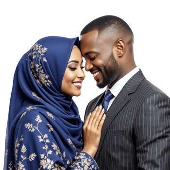 An african american couple in traditional clothing png