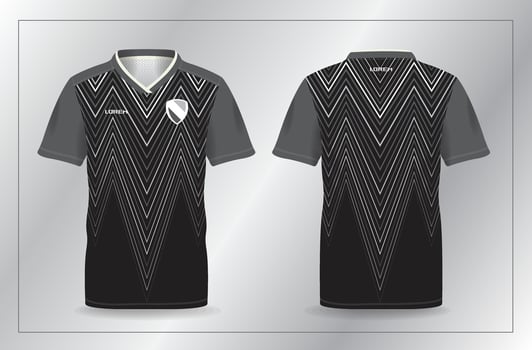 black sport jersey abstract background for football and soccer shirt template vector