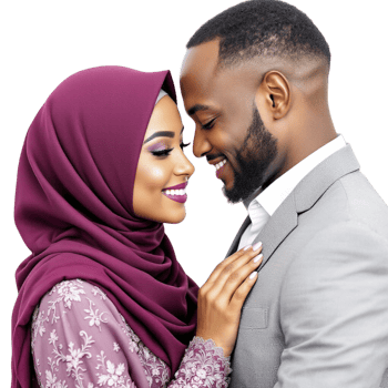 A beautiful couple in a hijab png