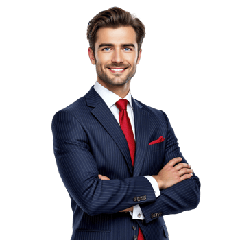 A man in a suit and tie is smiling png