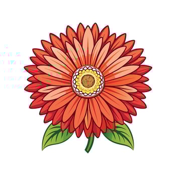 Elegant Gerbera Opening Flower Design vector