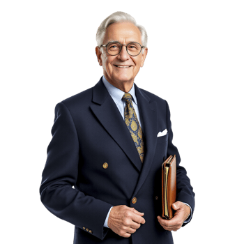 A man in a suit and tie holding a book png