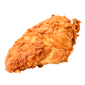 Crispy Fried Chicken Breast, Golden Brown Breading, Isolated Food Image png