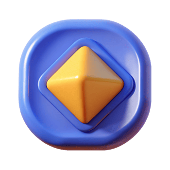 3D Rendered Geometric Icon in Blue and Orange png