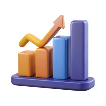 Colorful 3D Bar Graph Illustrates Growth png