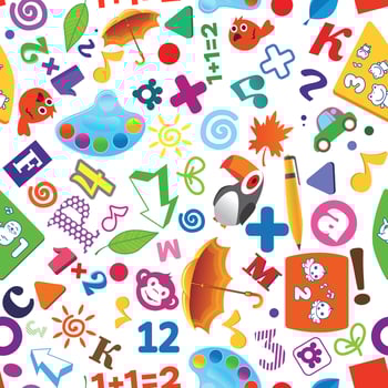 Colorful Educational Pattern. Fun School and Learning Theme Illustration vector