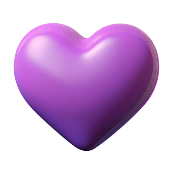 A Vibrant Purple Heart Shape, Perfect for Valentine's Day png