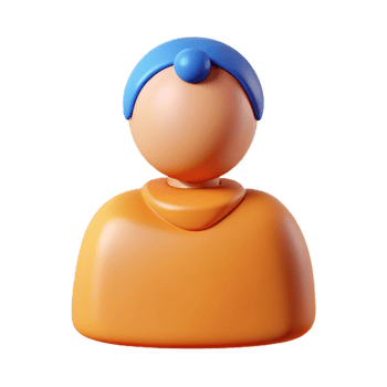 Colorful 3D User Icon with Blue Headwear png