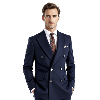 A man in a blue suit and tie png