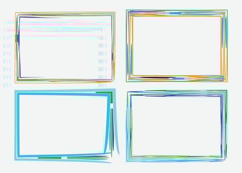 Certificate border or colorful photo frame design set vector