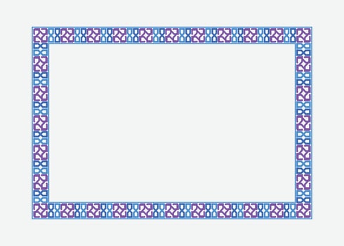 Certificate border design or blue red photo frame design vector