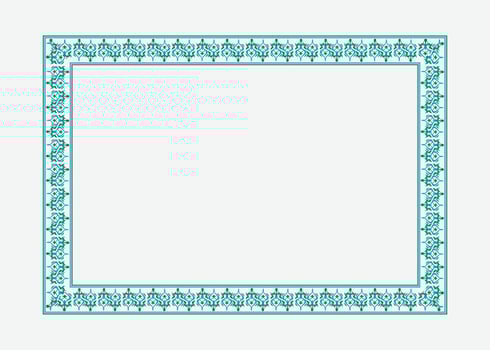 Certificate border design or blue color photo frame design vector