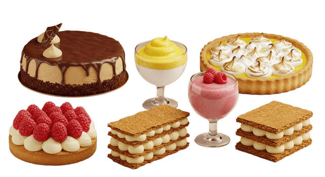 Variety of sweets on transparent background png