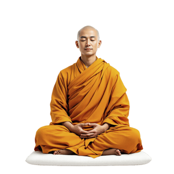 A monk sitting in meditation pose png