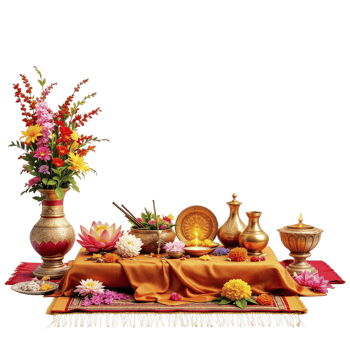 A table with flowers and candles png