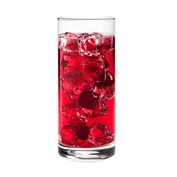 Cherry Water transparent , isolated background. Fresh refreshing cold summer drink in a tall glass, sweet tasty beverage png