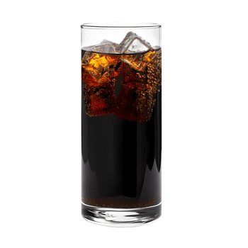 Carbonated Cola Soda transparent , isolated background. Fresh refreshing cold summer drink in a tall glass, sweet tasty beverage png