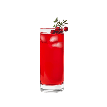 Cranberry juice transparent , isolated background. Freshly squeezed refreshing summer drink in a tall glass with garnish, healthy nutritious natural superfood png