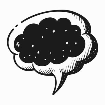 Hand Drawn Thought Bubble Sketch with Dotted Accents vector