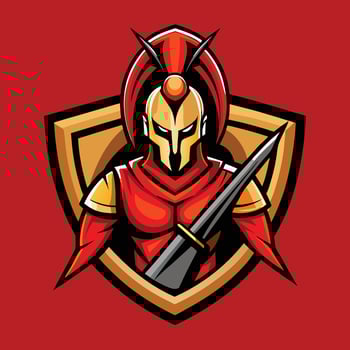 Modern Illustrative Spartan Mascot Logo in Bold Colors vector