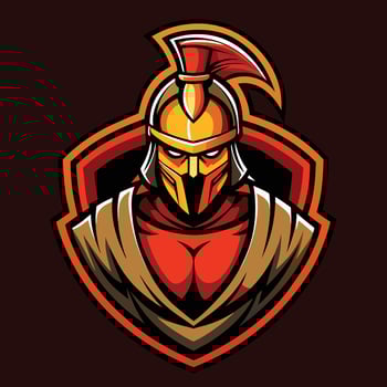 Modern Illustrative Spartan Mascot Logo for Sports Teams and Branding vector